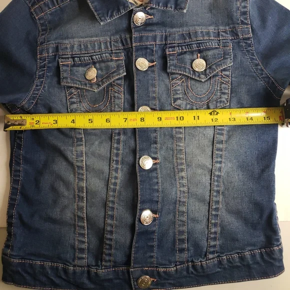 TRUE RELIGION Jean Jacket Blue DenimSkinny Girls Tween Size Large